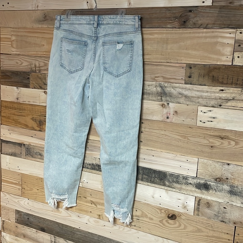 Eunina size 15 tobi super high rise distress mom Jean crop light wash no stretch - Picture 10 of 13